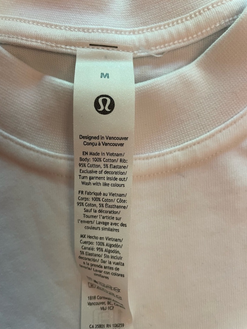 NWT Lululemon Heavyweight Cotton Crewneck Long-Sleeve Shirt - White - Medium - Picture 4 of 6